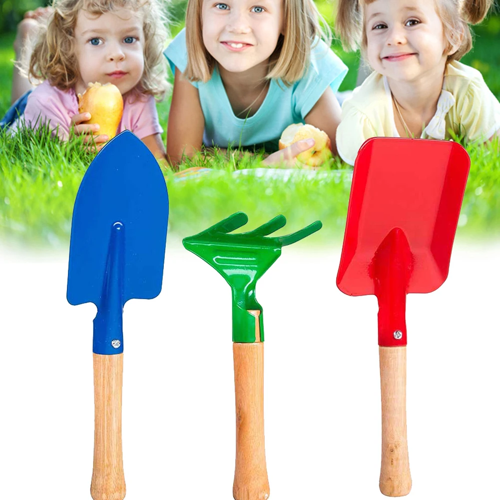 

Children Garden Candy Color Tools Gifts Toys Gardening Set Spade Leaf Rake Mini Outdoor Learning for Kids 3PCS