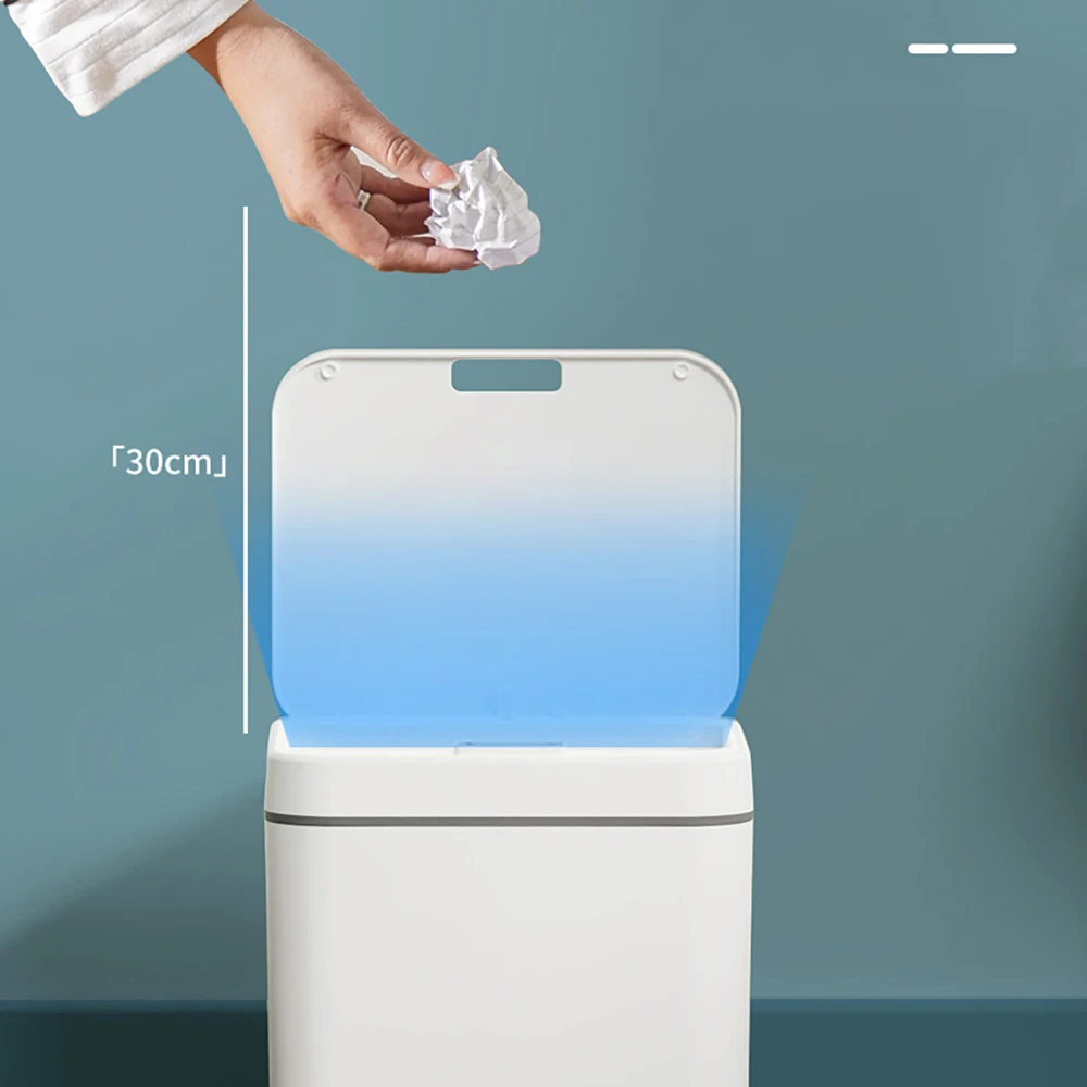 Smart sensor trash can household kitchen bathroom storage bin enlarge