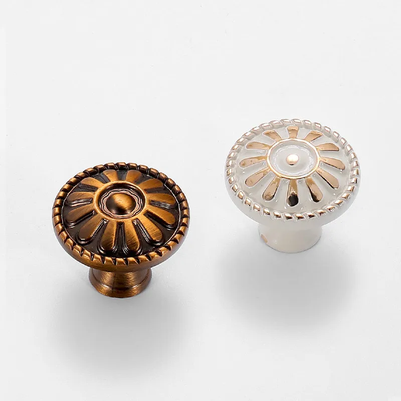 JD Европейский стиль ретро ручка ящика с одним отверстием круглая аксессуары для