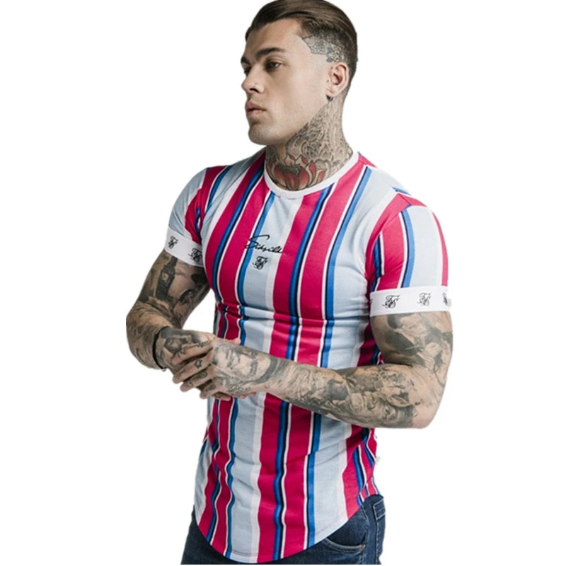 Running T-shirt 2 Новинка, мужская летняя футболка для спорта, бега Sik Silk, футболки для фитнеса, бодибилдинга, мужские тонкие хлопковые футболки с коротким рукавом, одежда для спортзала - Цвет: Running T-shirt 2