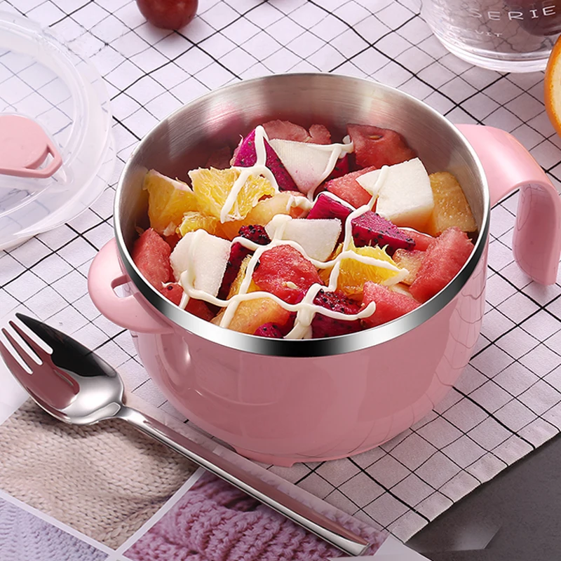 Ланч-бокс большая миска из нержавеющей стали для лапши быстрого приготовления