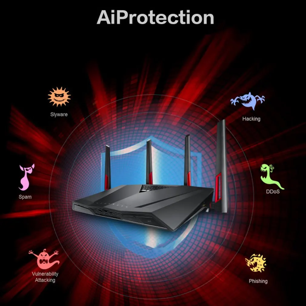 ASUS RT-AC88U двухдиапазонный ГБ беспроводной маршрутизатор с 4 внешними антеннами высокоскоростной двойной USB Wifi усилитель сигнала