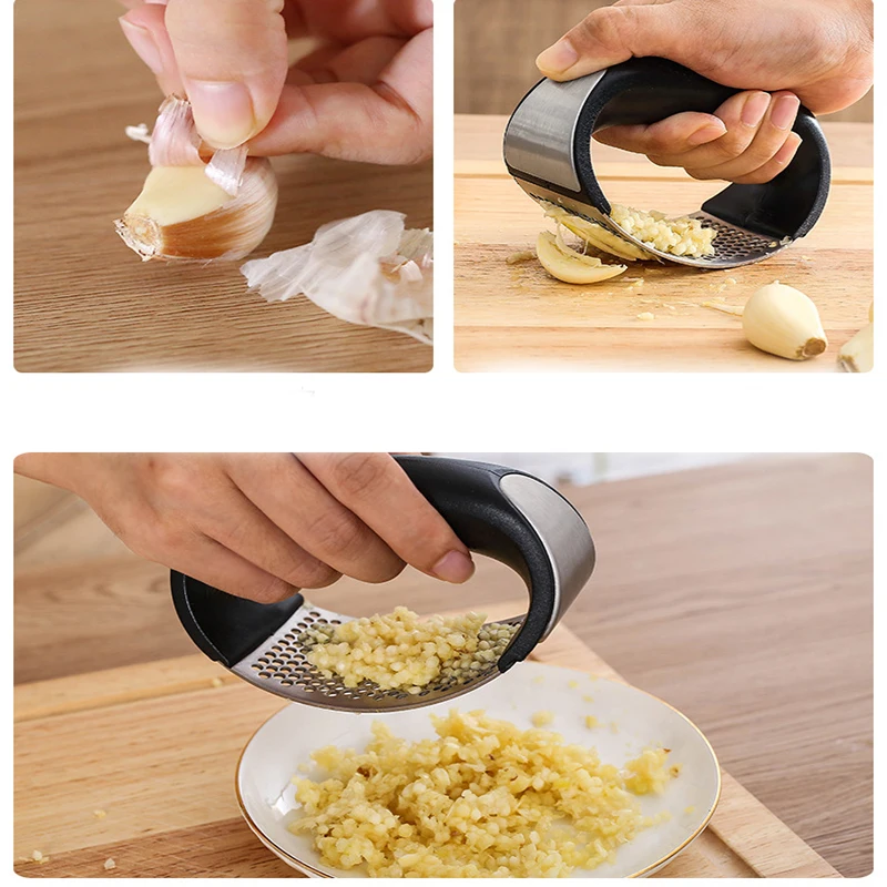 304 Manual Garlic Press Device Household Kitchen With Box Squeezer Handheld Ginger Tools Easy Operate | Дом и сад