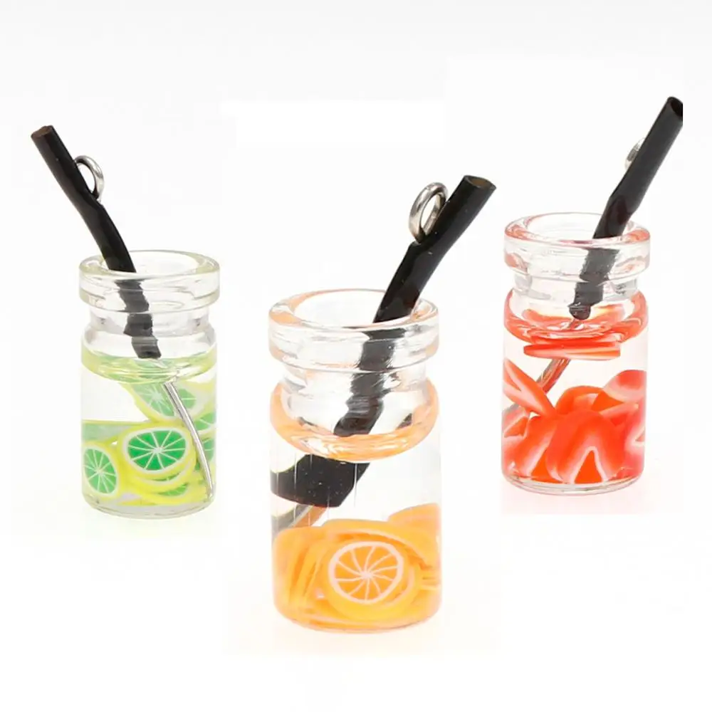 10 шт./лот Симпатичные Подвески в виде мини бутылочки подвески из смолы жемчужины