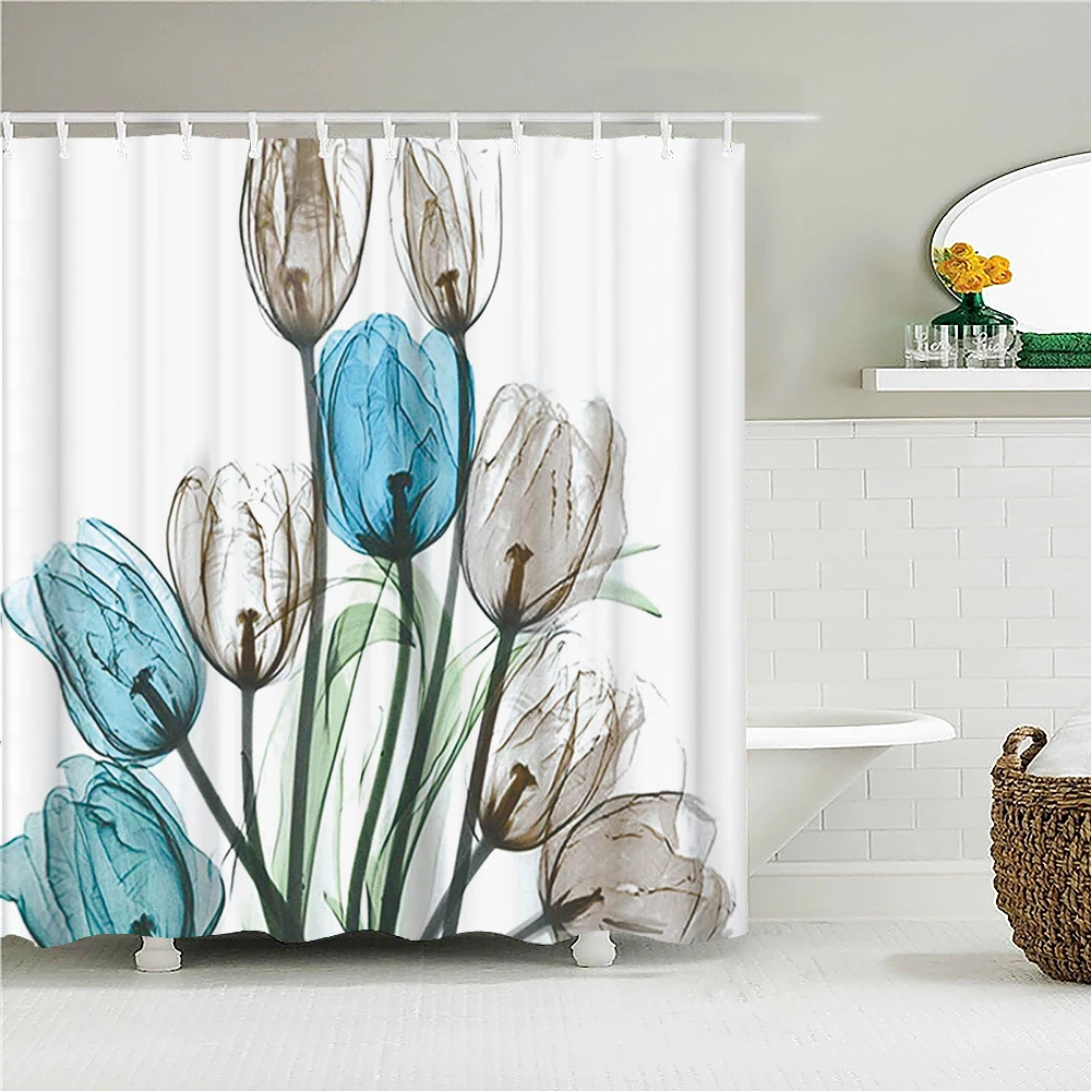 Занавеска для душа в ванную комнату водонепроницаемая Полиэстеровая занавеска с