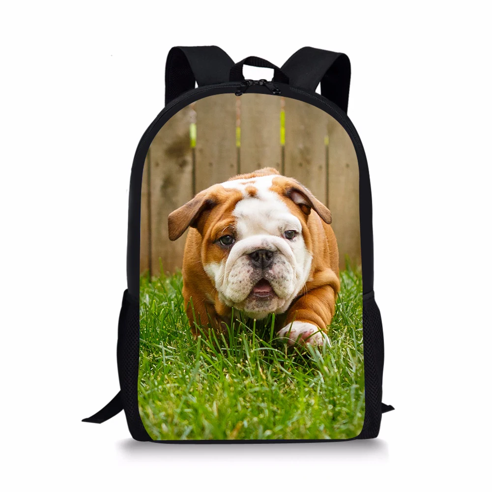 Kids School Bags Kawaii Animal Teenager Travel Backpack Little Bulldogs Prints Pattern Toddler Boys School Backpack