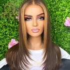 Парик хайлайтер Боб цветные Человеческие волосы Remy прямой парик 13x6 HD прозрачный кружевной фронтальный парик фальшивые волосы для женщин Nabeauty