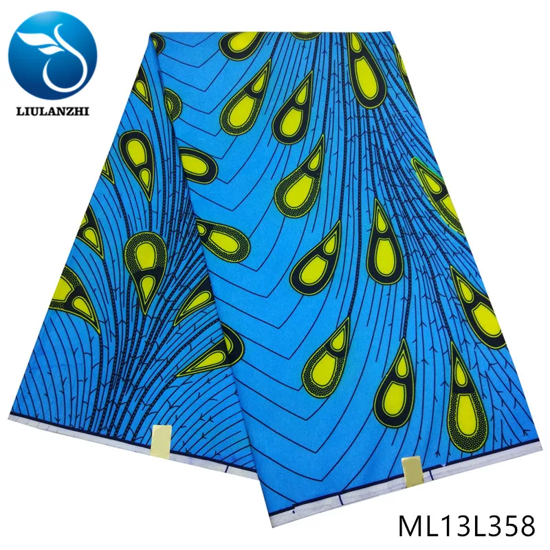 ML13L358 LIULANZHI African wax fabrics New arrival multicolor printing ankara wax fabric for dress 6yards polyester wax ML13L357-ML13L374 - Цвет: ML13L358