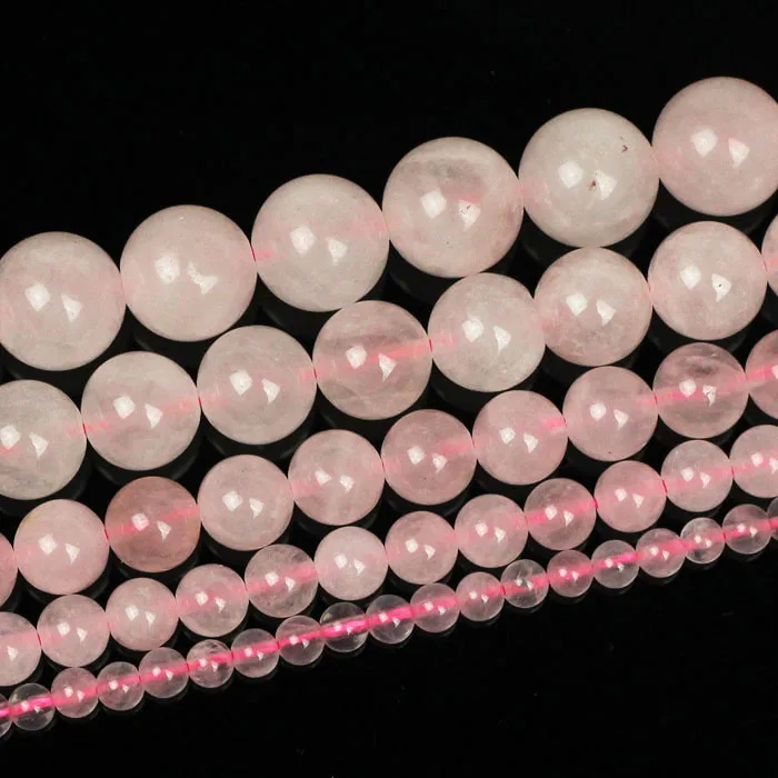 Бусины из натурального камня розовый кварцевый кристалл круглые бусины 15