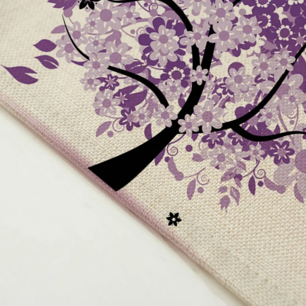 

Tree Print Fabric Coasters Plants Placemat Dining Table Mats Home Decoration Accessories Tablecloth Waterproof Linen Floral