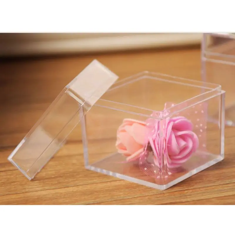 

Clear Acrylic 5 Sided Jewelry Display Storage Box Case Square Cube Props Box