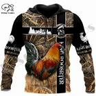 Новинка, уличный пуловер PLstar Cosmos 3 с принтом охоты, петуха, животных, в стиле Харадзюку, уникальные смешные толстовки унисекс, свитшот на молнии, 5