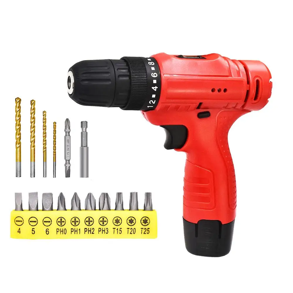 12V Accessory GOXAWEE, 12 В, 21 в, электрическая отвертка, мини-Аккумуляторная дрель, беспроводной электрошуруповерт, инструменты, перезаряжаемый литий-ионный аккумулятор, шуруповерт - Цвет: 12V Accessory