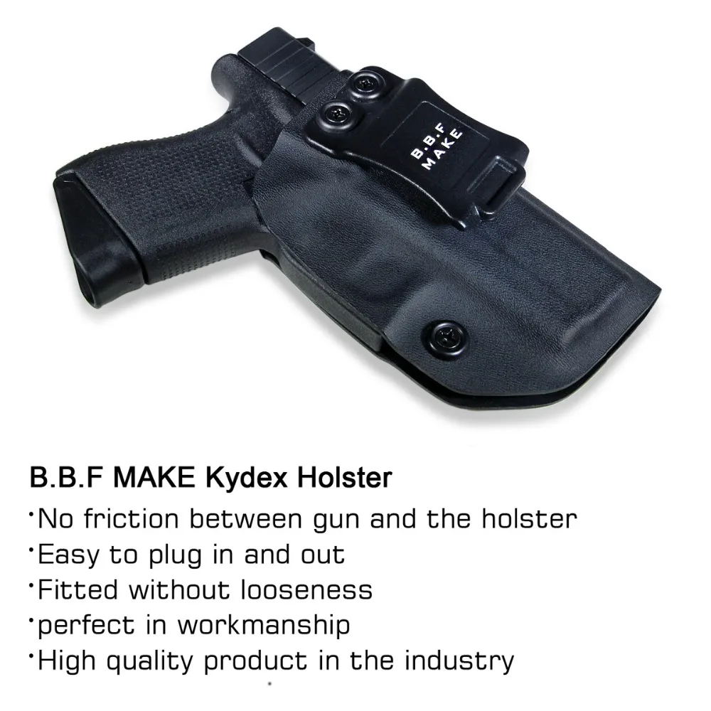 B.B.F Make IWB KYDEX кобура на заказ подходит: Глок 43 Глок 43X пистолет кобура внутри скрытый кейс для пистолета пистолеты сумка аксессуары