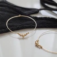 40mm 14k gold filled hoop earrings handmade gold beads earrings minimalism gold jewelry brincos pendientes boho earrings
