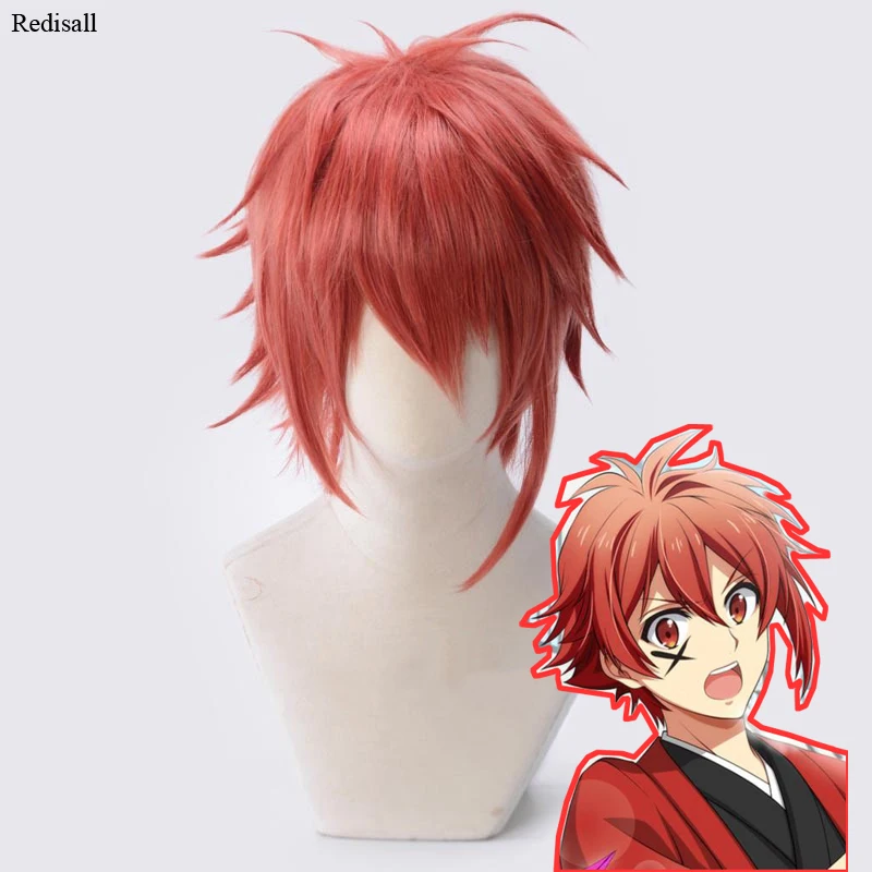 Парик для косплея IDOLiSH7 Nanase Riku красные короткие волосы парик взрослых мужчин