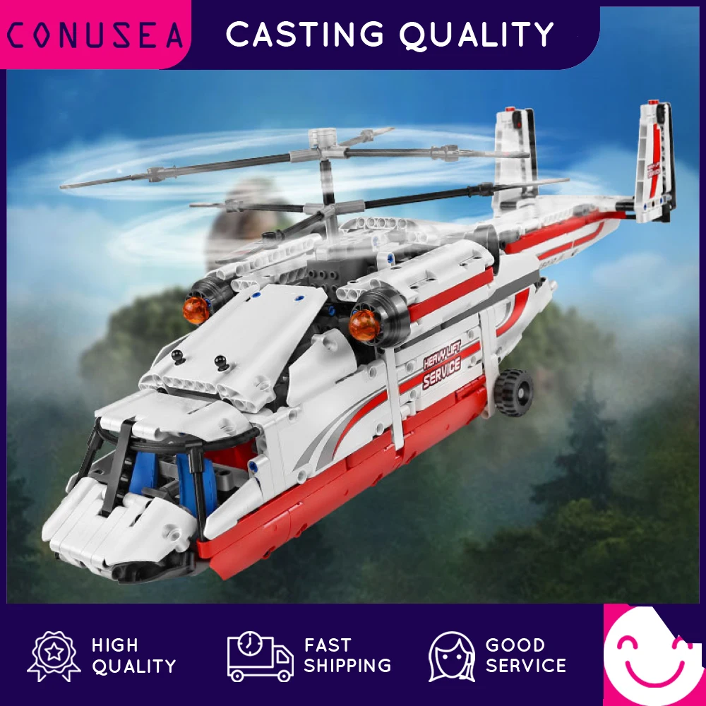 

MOULD KING RC Plane MOC The Helicopter Models Building Blocks Bricks Remote Control Plane Assemble Educational Toys for Kids