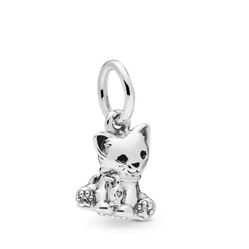 Free Shipping Authentic 925 Sterling Silver Sweet Cat Dangle Charms Fit Original Bracelet For Women DIY Jewelry S925 Beads | Украшения и
