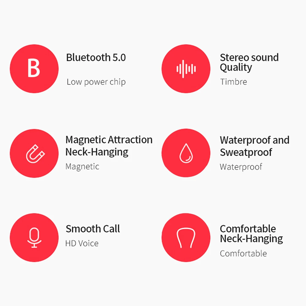 Q9S Bluetooth наушники 5,0 Водонепроницаемый 4D звук беспроводная гарнитура шейный подвес 135 мАч большой аккумулятор для смартфона