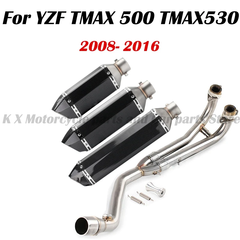 

For YZF TMAX 500 TMAX 530 TMAX530 Exhaust Front Full System Motorcycle Connect Link Pipe Muffler Tube Exhaust Slip on 2008-2016