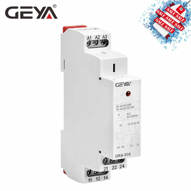 GEYA GR8 AC230V DC24V промежуточное реле вспомогательное реле 8A 16A SPDT электронное реле