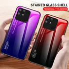 Чехол для Realme Narzo 50A 50i, роскошный градиентный чехол из закаленного стекла, мягкая силиконовая рамка, чехол для Realme Narzo 50A 50i