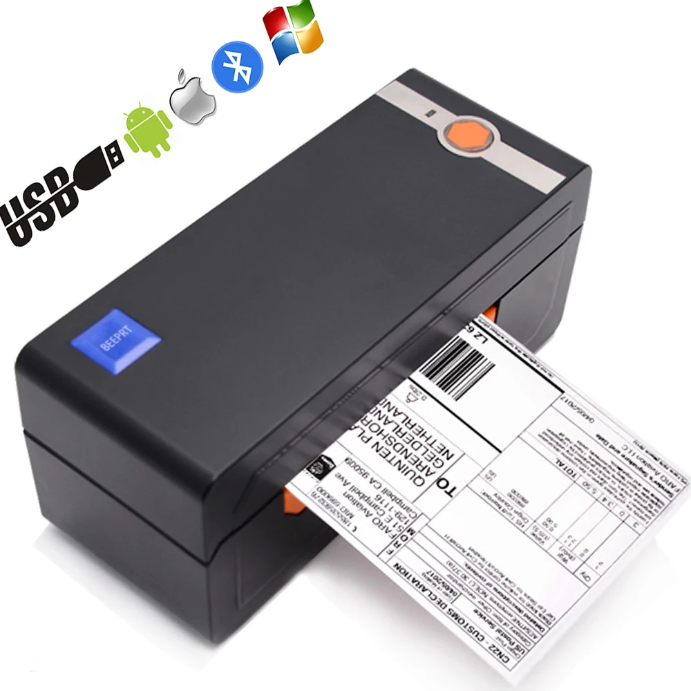 Принтер для тепловой печати штрихкодов-ярлыков Bluetooth USB 4*6 принтер доставки