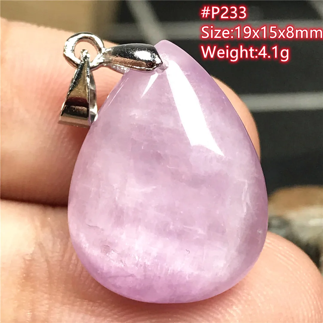 Кулон из натурального фиолетового камня кунцит для женщин мужчин кошачий глаз