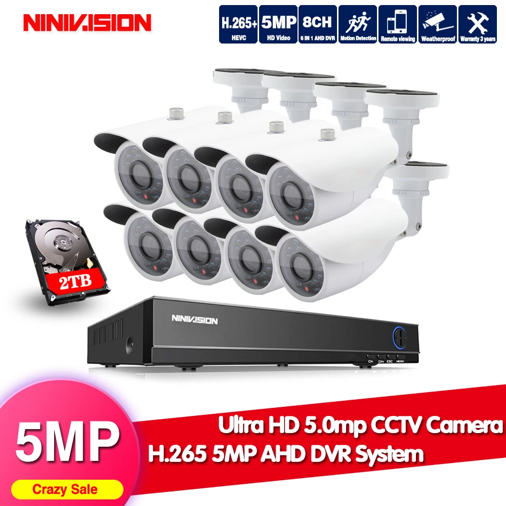 Камера видеонаблюдения водонепроницаемая камера 8 каналов 4 шт. 3000 ТВЛ 1 ТБ HDD