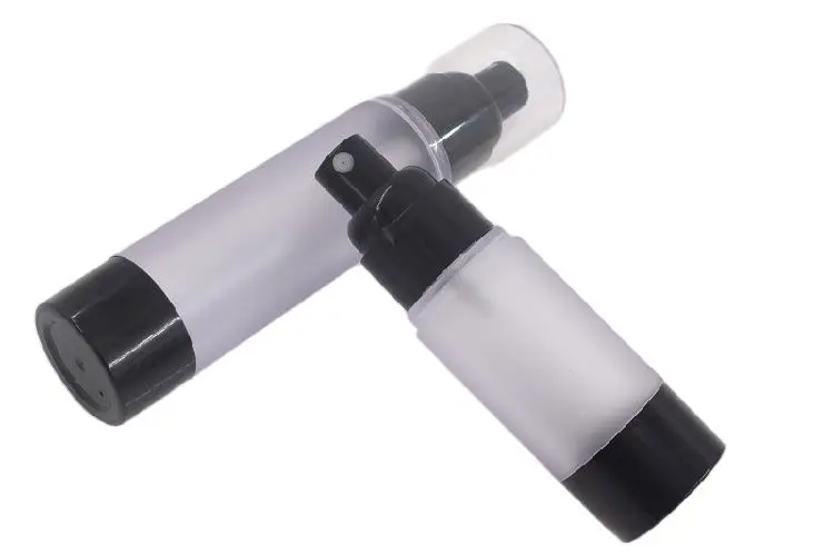 15 мл матовый черный пластиковый безвоздушный флакон