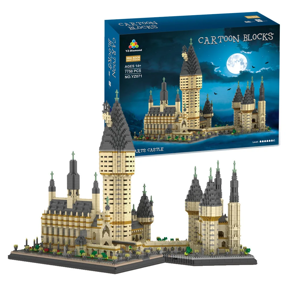 7750PCS YZ Mini Blocks Architecture Building Brick Harri Magic School Kids toys Eiffel Tower Model Castle for Children Gifts 071