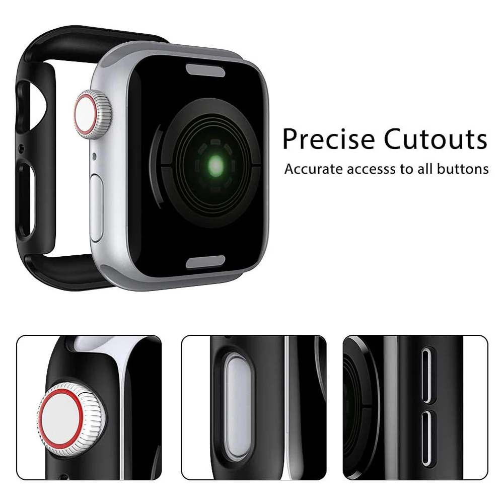 2pcs protective case for apple watch 1 2 3 tempered glass screen pc protector clear cover for iwatch wearable devices smart part free global shipping