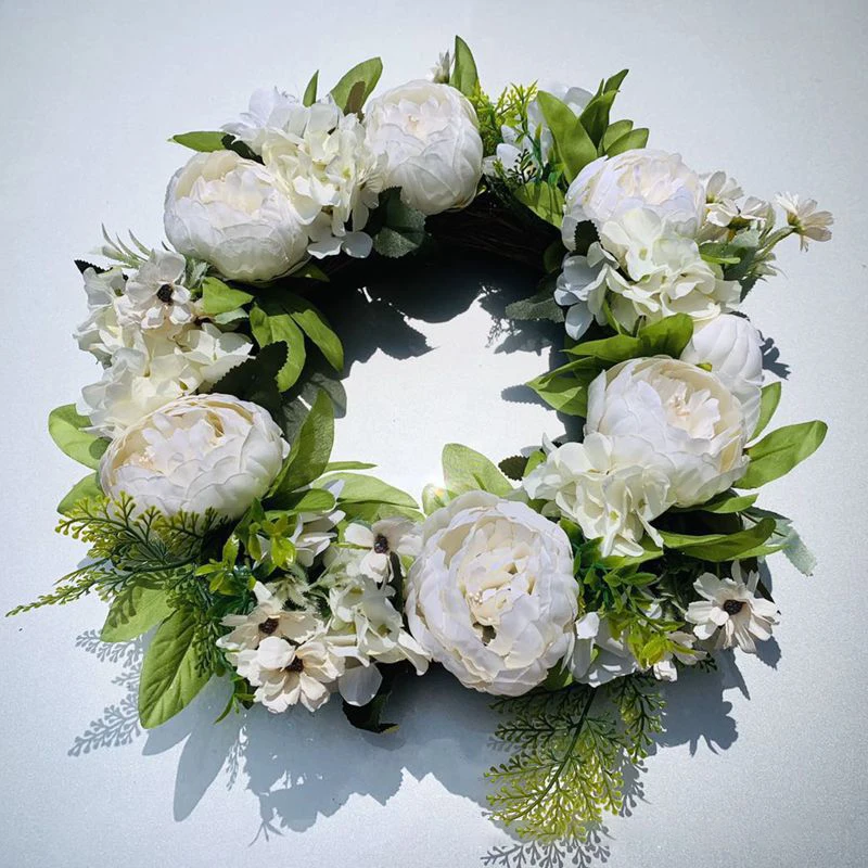 

Peony Simulated Garland Rattan Ring Decoration Wedding Wreath Flower Home Party Door Decoration Quality Simulation Garland