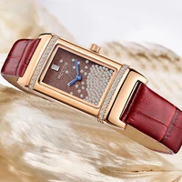 rocos luxury watch women diamond rose gold quartz wristwatches leather band women watches fashion simple clock relogio feminino