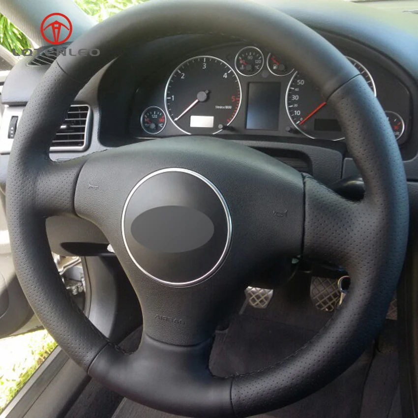 Чехол на руль LQTENLEO из черной искусственной кожи для Audi A3 2000 2003 A4 2005 RS 6 S4 2004 2006 TT 2001