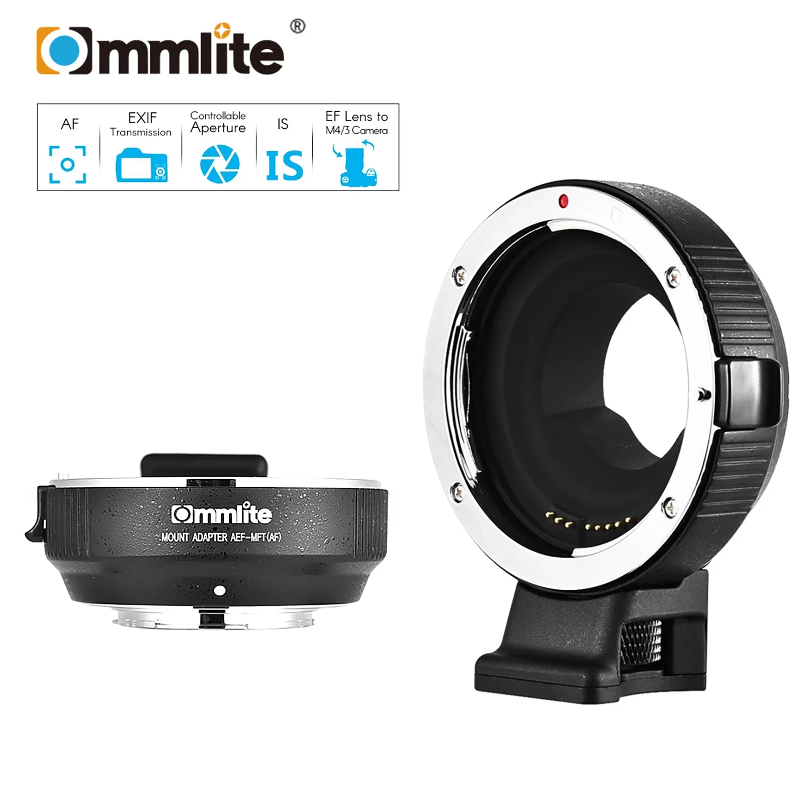 Commlite CM-AEF-MFT электронное кольцо адаптера объектива с автофокусом для Canon EF/EF-S Lens к