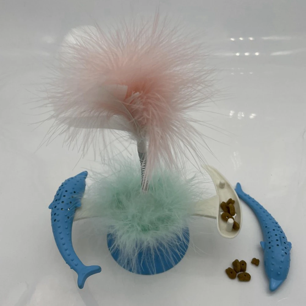 

Funny Cat Routine Rose Toy Blue Cat Toys Leaking Food Toy Funny Cat Tool Toys Funny Interactive Shaking Playful Cat Feathers