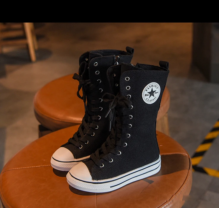 Bakkotie Kids Autumn Fashion Boots Baby Girls New White Sports High Boots Children Breathable Non-slip Black Casual Shoes