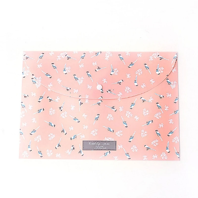

Durable Folder Snap Floral File Bag Paper A4 School Stationery Office Supplies