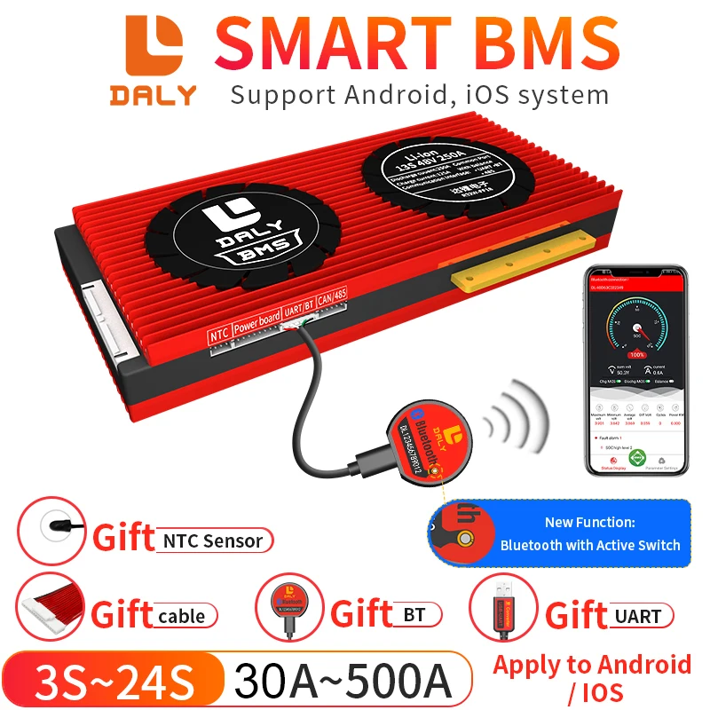 Литий ионный аккумулятор DALY Smart BMS устройство для измерения баланса 12 В 36 48 30 А 60 80