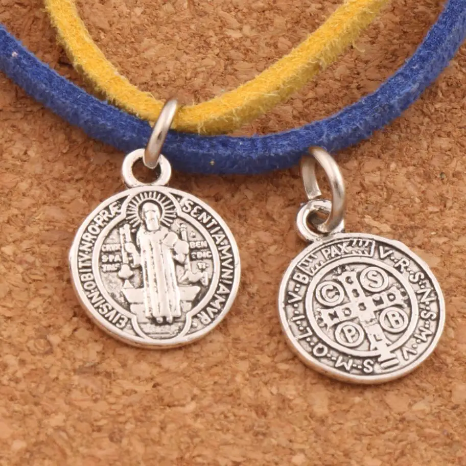 

14.7x11.7mm Saint Benedict Medal Cross Spacer Charm Beads 50PCS Zinc Alloy Pendants Handmade Jewelry DIY T1691