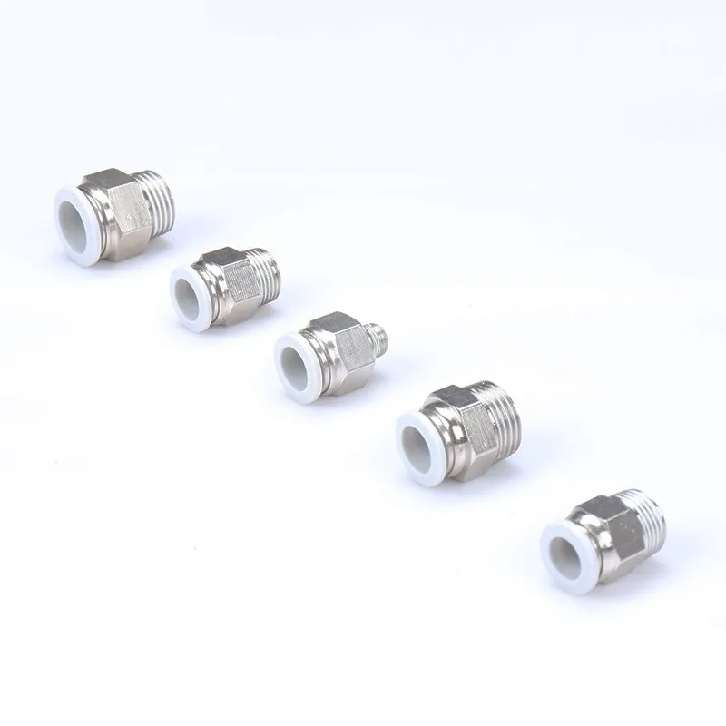 

Pneumatic high-end white PC air pipe fittings quick fitting pneumatic fittings straight thread 8 m cylinder fittings
