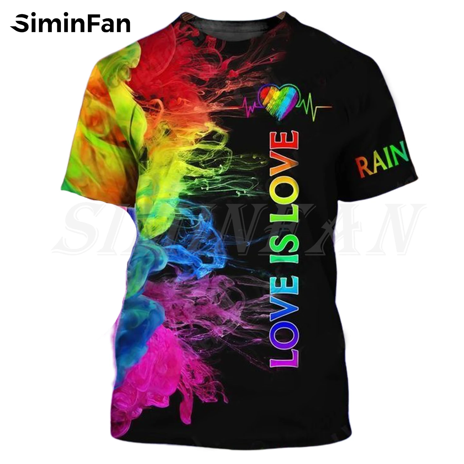 

Rainbow LGBT Love is Love 3D Printed Mens Casual T-Shirts Unisex Harajuku Summer Fashion Short Sleeve Tee Women Top Punk Style 1