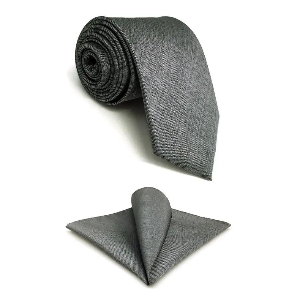 C20 серый однотонный Шелковый мужской галстук модные свадебные аксессуары Hanky