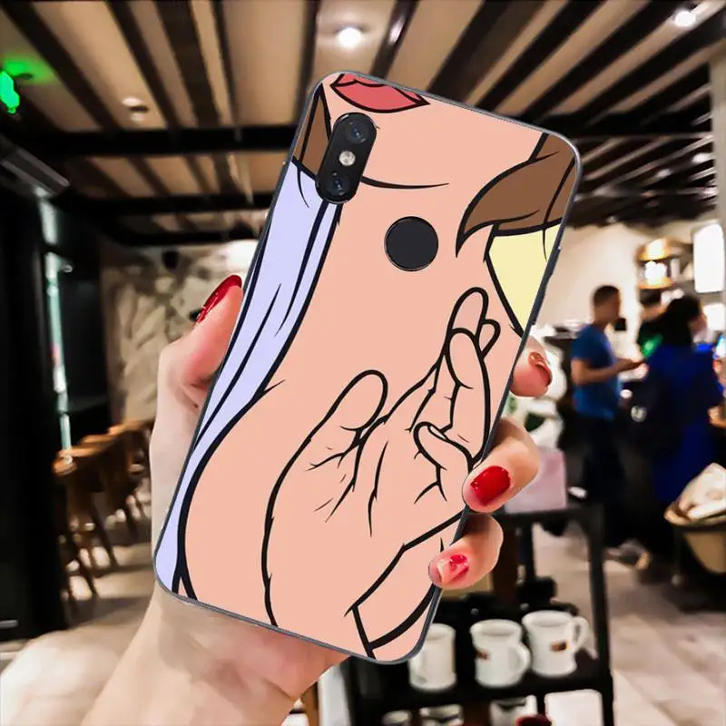 

Sexy Illustration Phone Case For Redmi 9A 8A 7 6 6A Note 9 8 8T Pro Max Redmi 9 K20 K30 Pro Black Silicone Soft TPU Case