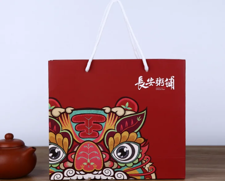 Недорогой розничный пакет из бумаги для подарков с пользовательской печатью и вашим собственным логотипом -- C2221.