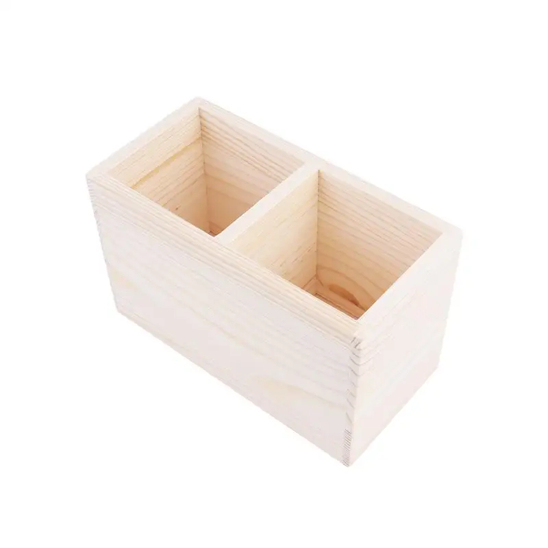

1pc Storage Case 2 Compartments Pen Holder Sundries Box for Dresser Desktop Countertop