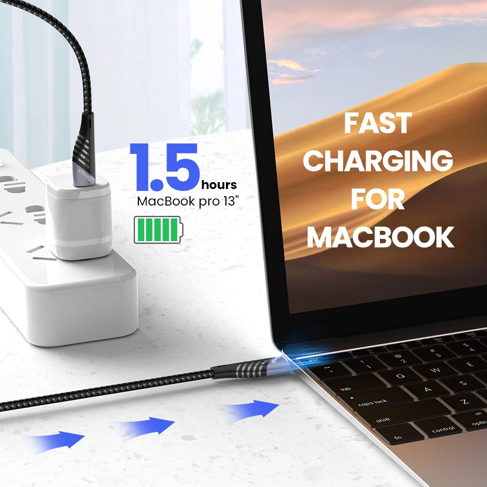 Кабель зарядный Elough USB C на Type 65 Вт для Xiaomi mi 11/Samsung S20/Huawei PD | Мобильные телефоны и
