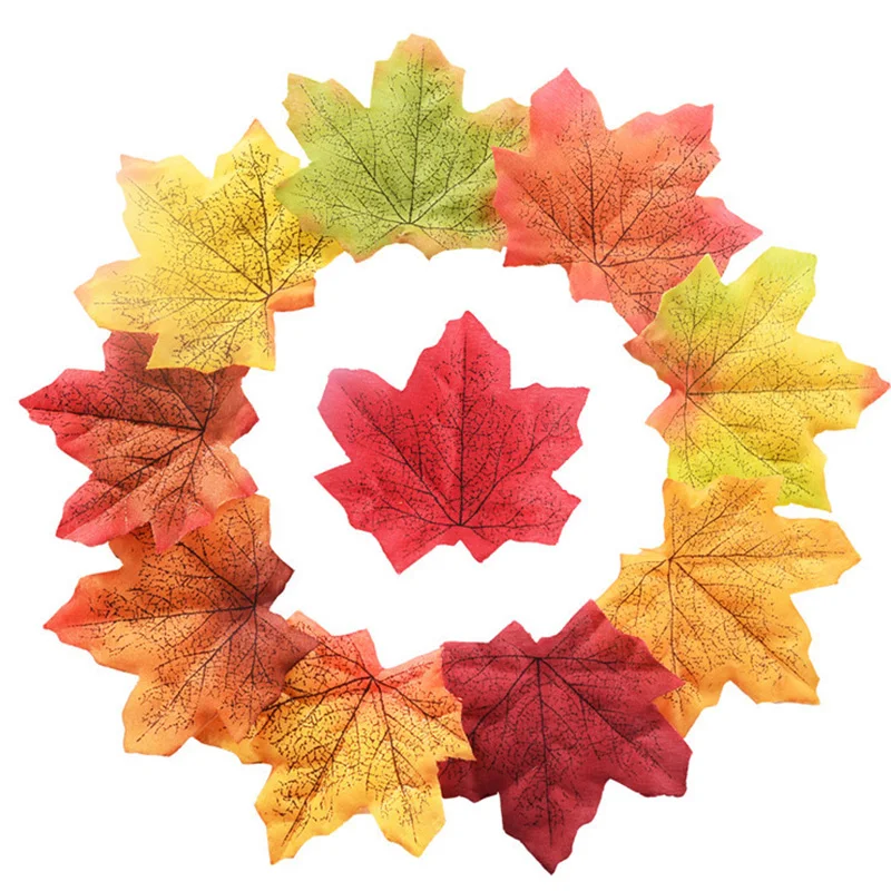 50 100 Pieces Of Maple Leaf Artificial Leaves Simulation Decorative Suitable For Home Wedding Party Decoration | Дом и сад