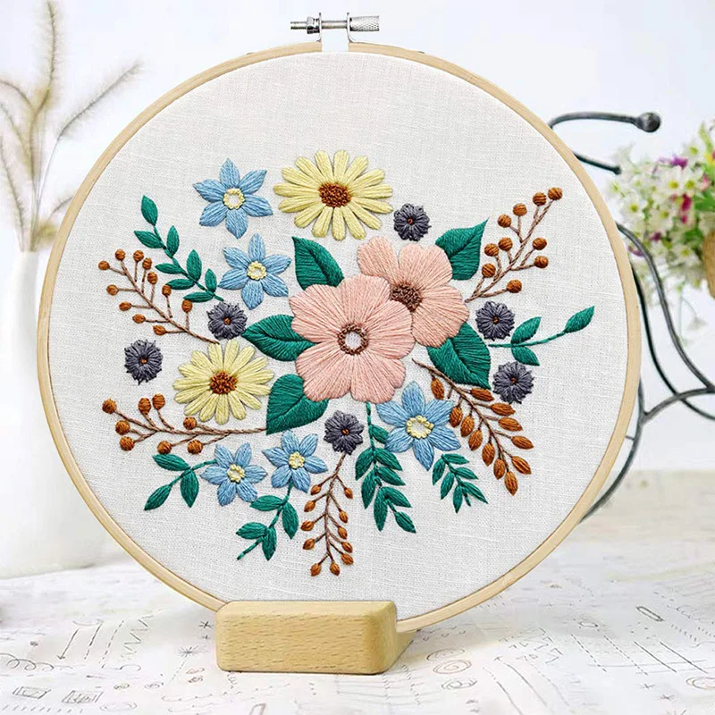 Полный набор для вышивки с рисунком Набор штампами включая ткань Бамбуковая